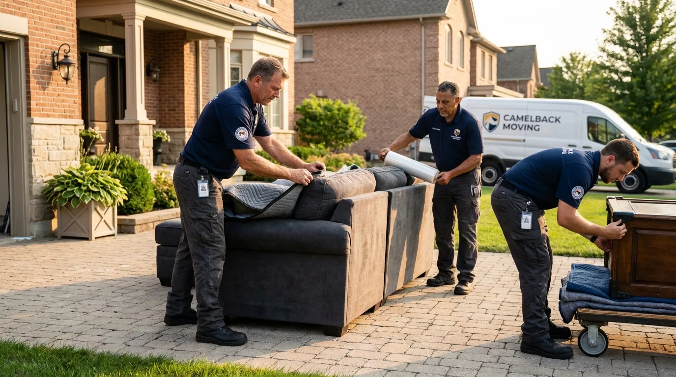 Large estate moving crew wrapping furniture in Elizabethtown, KY