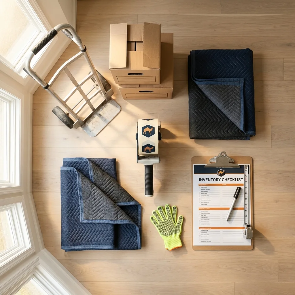 Professional moving supplies and packing materials layout for Elizabethtown residential relocations